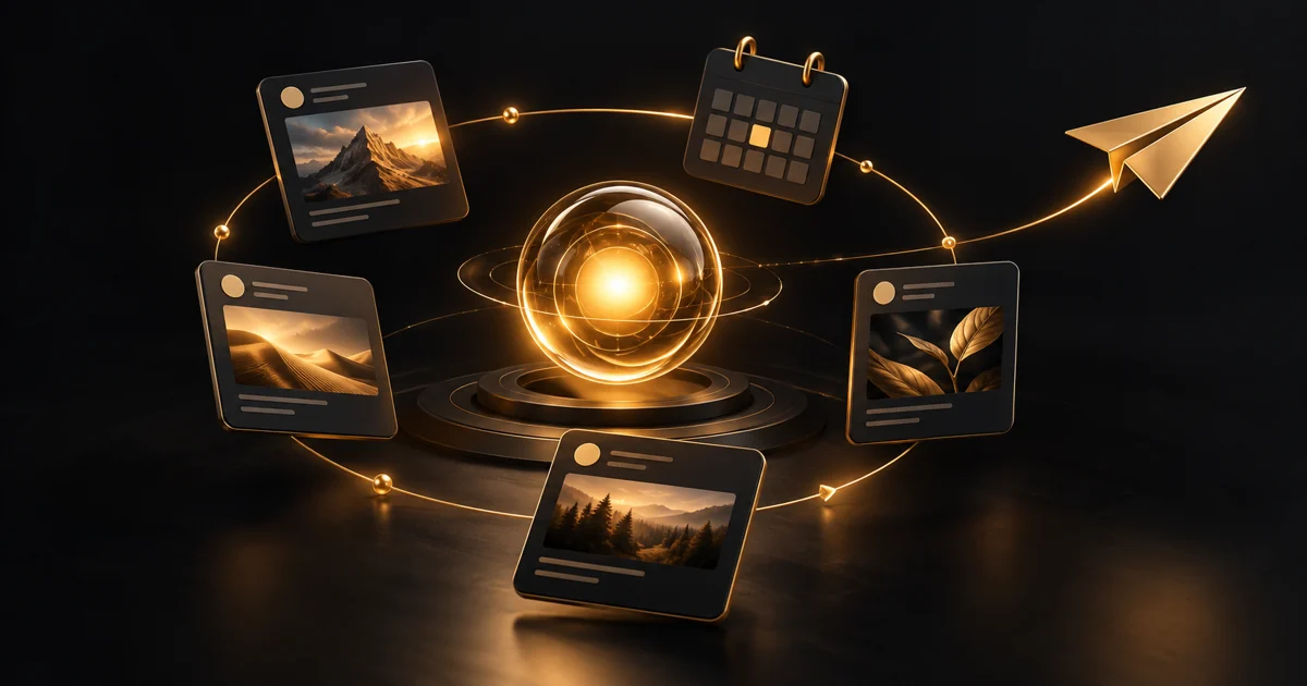 Content cards and a calendar for automated publishing